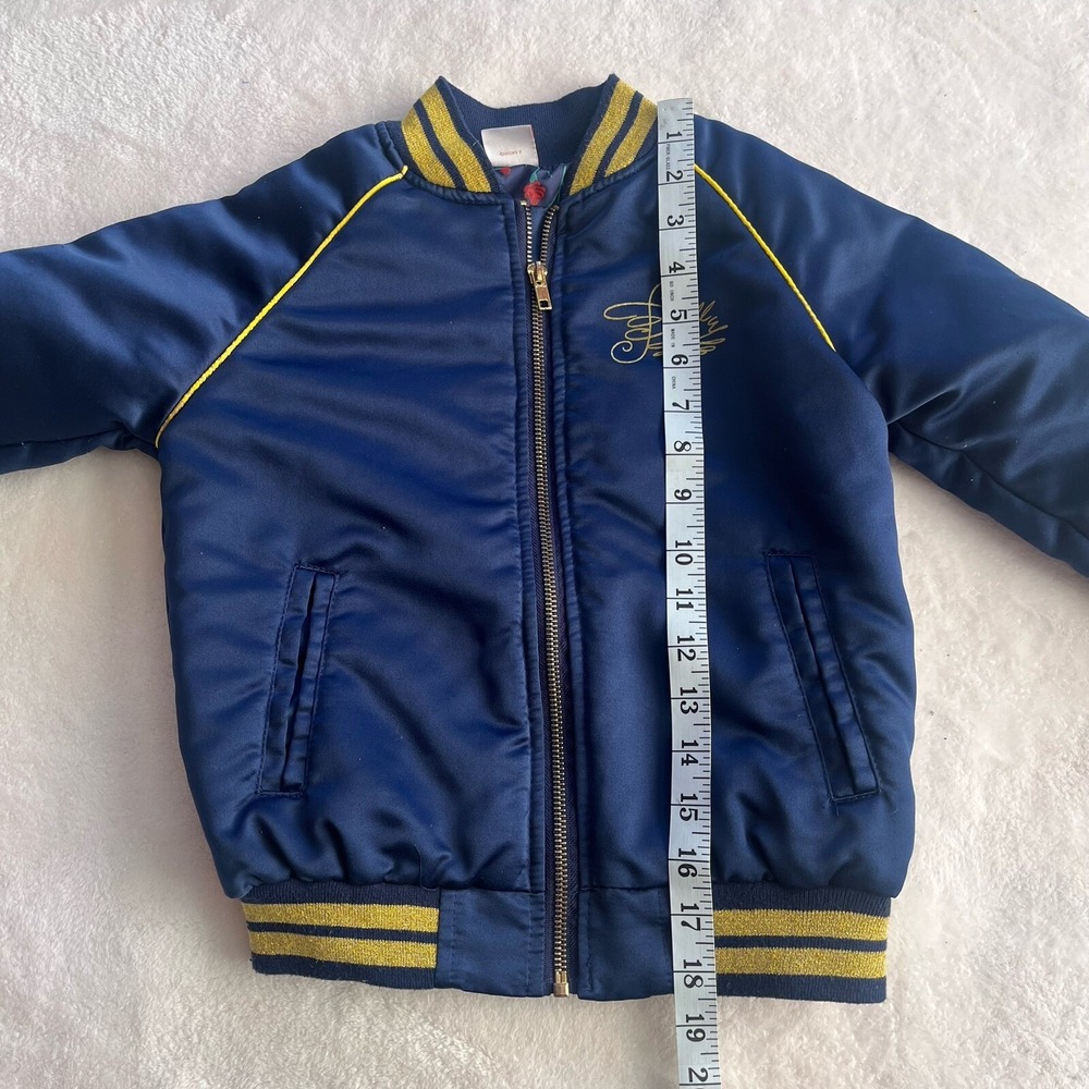 Disney Princess Beauty & the Beast Belle Kids Satin Bomber Jacket Girls‎ Small - Picture 8 of 9